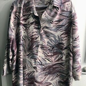 Stylish Leaf Print Button-Down Shirt
